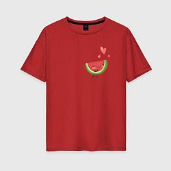 Женская футболка оверсайз Влюблённый арбузик