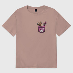 Женская футболка оверсайз Крошка Тина в кармане