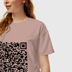 Футболка оверсайз женская QR-код Скала Джонсон, цвет: пыльно-розовый — фото 2