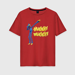 Футболка оверсайз женская Хаги ваги Huggy Wuggy Poppy Playtime, цвет: красный