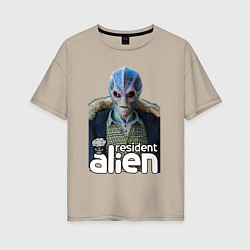 Женская футболка оверсайз Resident alien