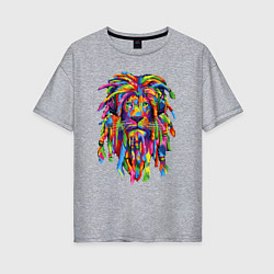 Футболка оверсайз женская Lion dreaD, цвет: меланж