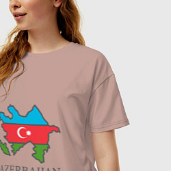 Футболка оверсайз женская Map Azerbaijan, цвет: пыльно-розовый — фото 2