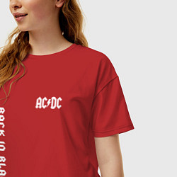 Футболка оверсайз женская ACDC Рок, цвет: красный — фото 2