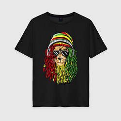 Женская футболка оверсайз Rasta lioN