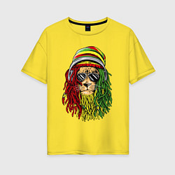 Женская футболка оверсайз Rasta lioN