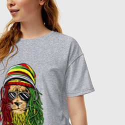 Футболка оверсайз женская Rasta lioN, цвет: меланж — фото 2