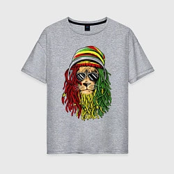 Футболка оверсайз женская Rasta lioN, цвет: меланж