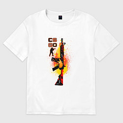 Женская футболка оверсайз CS GO Винтовка M4A4 HOWL