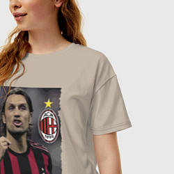 Футболка оверсайз женская Paolo Cesare Maldini - Milan, captain, цвет: миндальный — фото 2