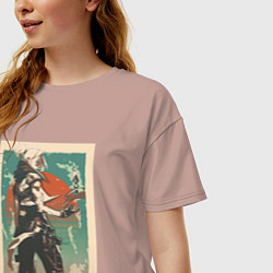 Футболка оверсайз женская Jett art, цвет: пыльно-розовый — фото 2