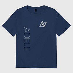 Футболка оверсайз женская Adele - Logo, цвет: тёмно-синий