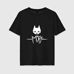 Женская футболка оверсайз Stray Game Meow Кот бродяга Мяу
