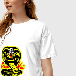 Футболка оверсайз женская Кобра кай лого, цвет: белый — фото 2