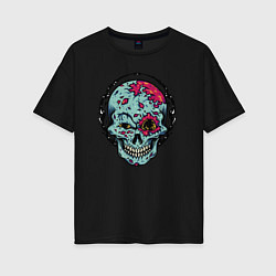 Женская футболка оверсайз Cool skull! Grin!