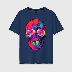 Женская футболка оверсайз Skull & bicycle