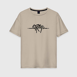 Женская футболка оверсайз Stray Logo