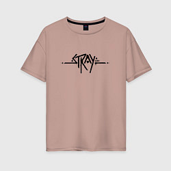 Футболка оверсайз женская Stray Logo, цвет: пыльно-розовый