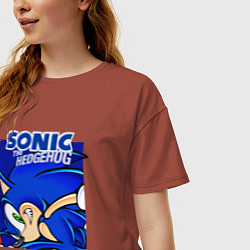 Футболка оверсайз женская Sonic Adventure Sonic, цвет: кирпичный — фото 2