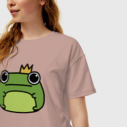 Футболка оверсайз женская Frog Lucky король, цвет: пыльно-розовый — фото 2