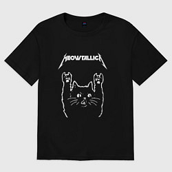 Женская футболка оверсайз МЯУТАЛИКА металлика кот