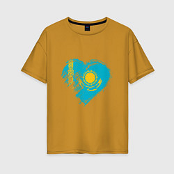 Женская футболка оверсайз Сердечко Казахстана