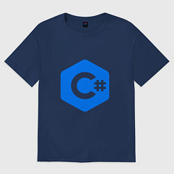 Футболка оверсайз женская Язык программирования C Sharp, цвет: тёмно-синий