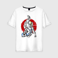 Женская футболка оверсайз Боевые искусства космонавтов