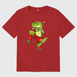 Футболка оверсайз женская Дино Муай Тай, цвет: красный