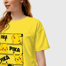 Футболка оверсайз женская Пика Пика Пикачу Pikachu, цвет: желтый — фото 2