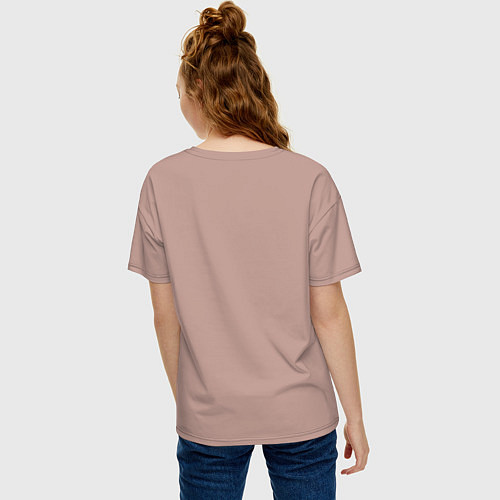 Женская футболка оверсайз ЭДГАР ЧЕРЕП BRAWL STARS / Пыльно-розовый – фото 4
