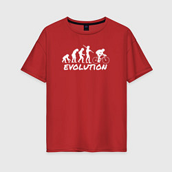 Женская футболка оверсайз Эволюция велосипедиста