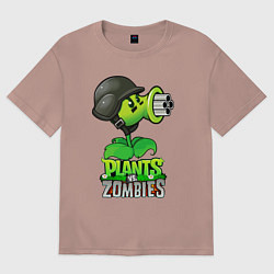 Женская футболка оверсайз Plants vs Zombies Горохомёт