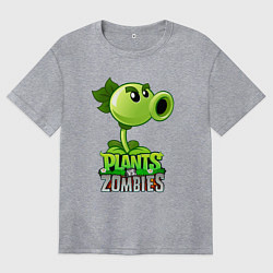 Женская футболка оверсайз Plants vs Zombies Горохострел