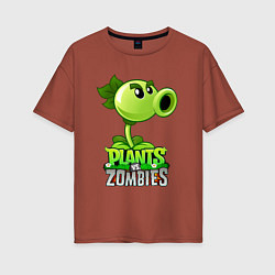 Женская футболка оверсайз Plants vs Zombies Горохострел