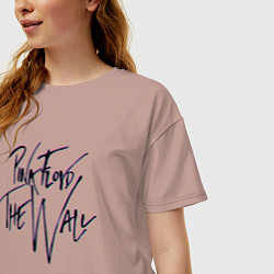 Футболка оверсайз женская ПИНК ФЛОЙД ГЛИТЧ PINK FLOYD LOGO, цвет: пыльно-розовый — фото 2