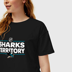 Футболка оверсайз женская SHARKS TERRITORY САН-ХОСЕ ШАРКС, цвет: черный — фото 2