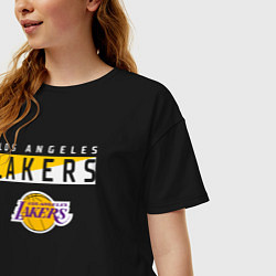 Футболка оверсайз женская LA LAKERS NBA ЛЕЙКЕРС НБА, цвет: черный — фото 2