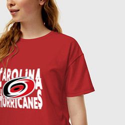 Футболка оверсайз женская Каролина Харрикейнз, Carolina Hurricanes, цвет: красный — фото 2