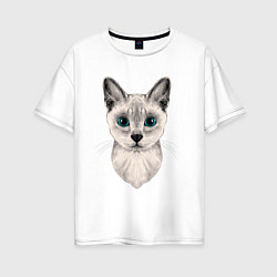 Женская футболка оверсайз Сингапурская кошка