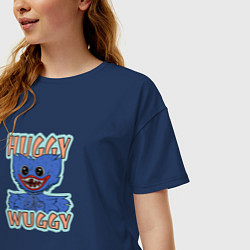 Футболка оверсайз женская Huggy Wuggy Hugs, цвет: тёмно-синий — фото 2