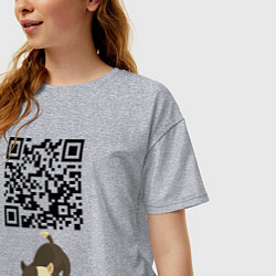 Футболка оверсайз женская Я люблю тебя! QR-code!, цвет: меланж — фото 2