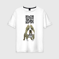 Футболка оверсайз женская Даже и не думай! QR- code!, цвет: белый