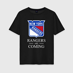 Женская футболка оверсайз Rangers are coming, Нью Йорк Рейнджерс, New York R