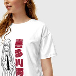 Футболка оверсайз женская Милашка Китагава, цвет: белый — фото 2