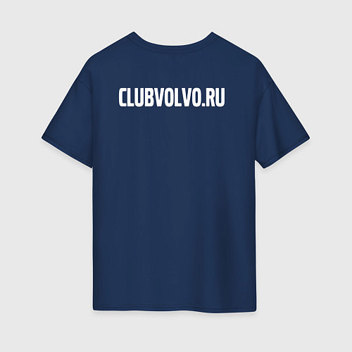 Женская футболка оверсайз VOLVO логотип лось / Тёмно-синий – фото 2