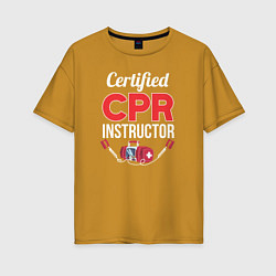 Женская футболка оверсайз Сертифицированный СЛР инструктор