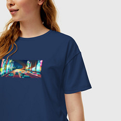 Футболка оверсайз женская Japan Punk, цвет: тёмно-синий — фото 2