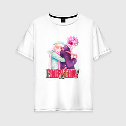 Женская футболка оверсайз Хвост Феи Fairy Tail, Нацу и Люси