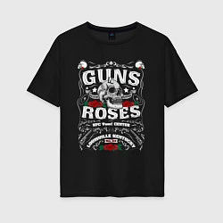 Футболка оверсайз женская GUNS N ROSES РОК, цвет: черный